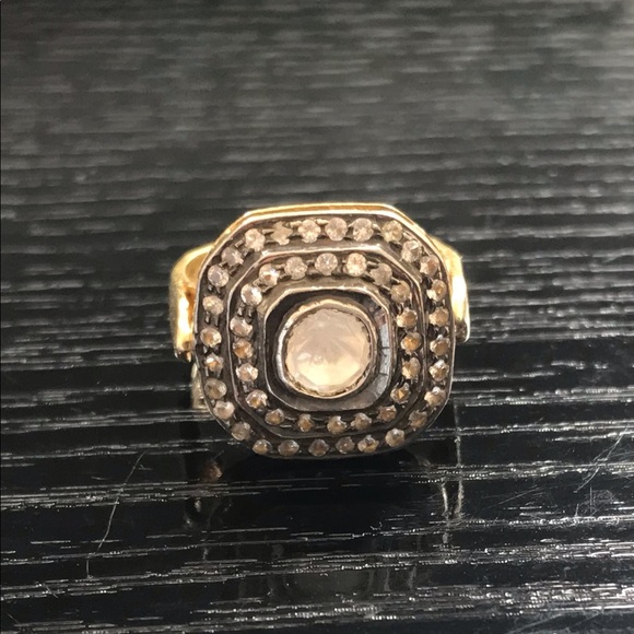 Lisa Robertson Ring Quartz and White Zircon Size 5 - Picture 1 of 7